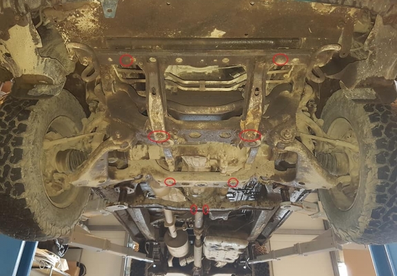 Protetor de aço para caixa de engrenagens e filtro de partículas Toyota Hilux 